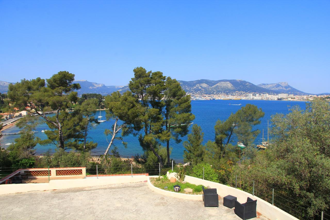 לה סיין סור-מר Villa-Chateau Les Terrasses - Tamaris, Plage Des Sablettes, Mer Au Bas De La Propriete מראה חיצוני תמונה